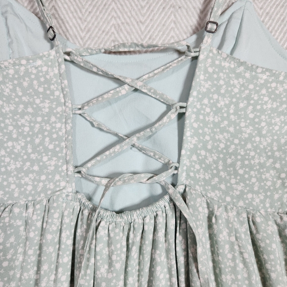 Hollister Mint Light Green Small Spaghetti Strap Lace Back Dress - Picture 4 of 14